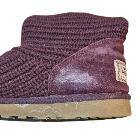 UGG - 5819 Classic Cardy Burgundy Knit Boots Comfort Y2K​ - Picture 8 of 8